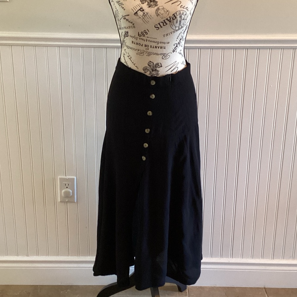 Zara Black Button-Down Maxi Skirt